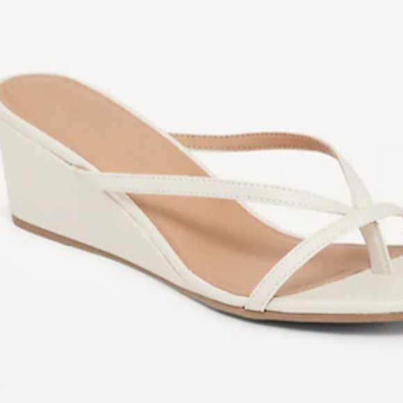 PINK Faux-Leather Wedge Thong Sandals for Women size 9 - Picture 6 of 6